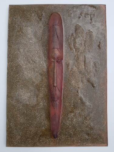 Sculpture titled "SANDMAN" by Baptiste P-L, Original Artwork, Resin Mounted on Wood Panel