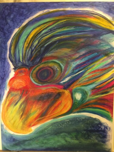 Dibujo titulada "Plongeon coloré" por Baptiste Saverny, Obra de arte original, Pastel
