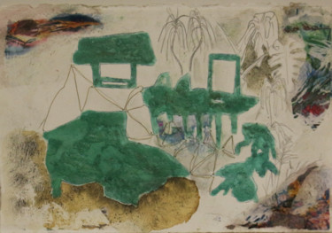 Gravures & estampes intitulée "herbier4-19x28-31,5…" par Baptiste Vanweydeveldt, Œuvre d'art originale, Gravure