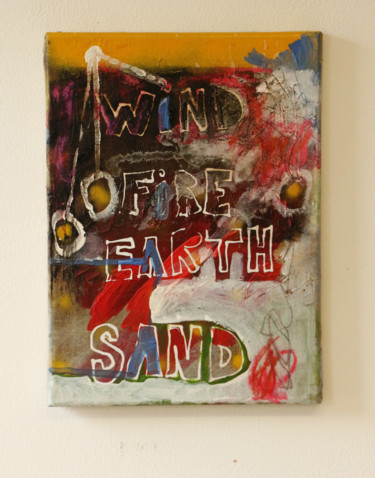 Malerei mit dem Titel "Wind fire earth&san…" von Baptiste Vanweydeveldt, Original-Kunstwerk, Acryl