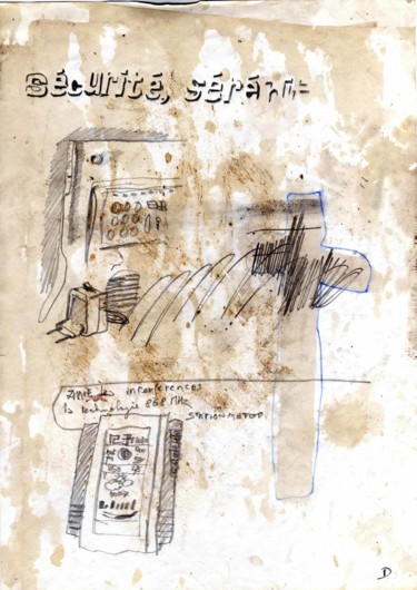 Disegno intitolato ""D" abécédaire russ…" da Baptiste Vanweydeveldt, Opera d'arte originale, Biro