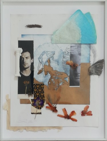 Collages getiteld "Mardi" door Baptiste Vanweydeveldt, Origineel Kunstwerk, Collages Gemonteerd op Plexiglas