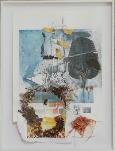 Collages intitolato "Dimanche" da Baptiste Vanweydeveldt, Opera d'arte originale, Collages Montato su Cartone