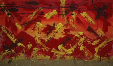 Peinture intitulée "volcanologie IV" par Baptyste, Œuvre d'art originale