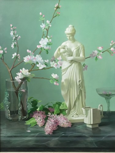 Painting titled "Весна" by Galina Baranova, Original Artwork, Oil