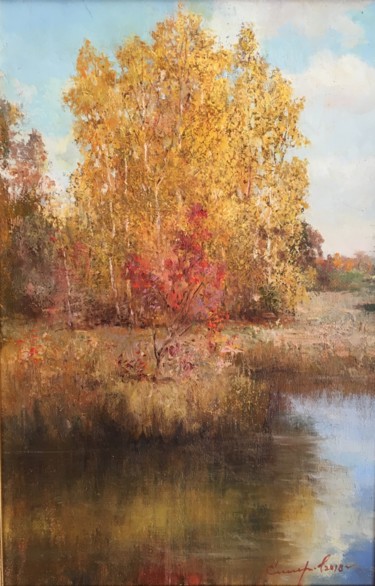 Painting titled "Рябинка" by Galina Baranova, Original Artwork, Oil