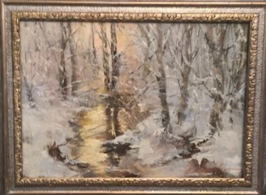 Картина под названием "Зимний лес." - Galina Baranova, Подлинное произведение искусства, Масло