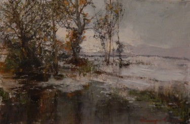 Painting titled "Осень. Утро." by Galina Baranova, Original Artwork, Furniture