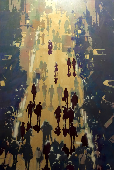 Pittura intitolato "Vertical Street 1" da Zsombor Barakonyi, Opera d'arte originale, Acrilico