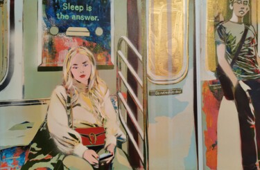 Schilderij getiteld "Sleep is the answer" door Zsombor Barakonyi, Origineel Kunstwerk, Acryl Gemonteerd op Houten paneel