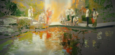 Painting titled "Garden of Joy" by Zsombor Barakonyi, Original Artwork, Acrylic