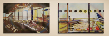 Malarstwo zatytułowany „Diptych Transit + R…” autorstwa Zsombor Barakonyi, Oryginalna praca, Akryl