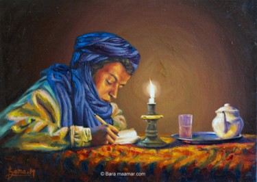 Painting titled "chamàa" by Maamar Bara, Original Artwork, Oil