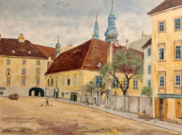 Картина под названием "Старый город" - Eduard Baranov, Подлинное произведение искусства, Масло