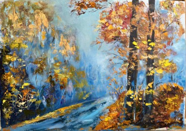 Painting titled "Лес" by Eduard Baranov, Original Artwork, Oil