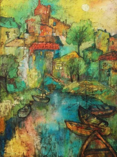 Картина под названием "Fishermans_City.jpg" - George Baratashvili, Подлинное произведение искусства