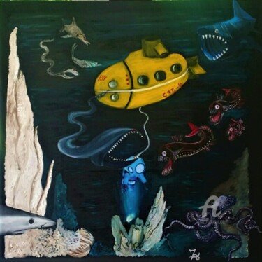 Malerei mit dem Titel "Abysse" von Isabelle Barataud, Original-Kunstwerk, Öl