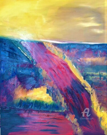Peinture intitulée "La Dune" par Isabelle Barataud, Œuvre d'art originale, Huile