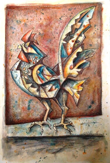 "Gallo" başlıklı Tablo Orazio Barbagallo tarafından, Orijinal sanat, Suluboya