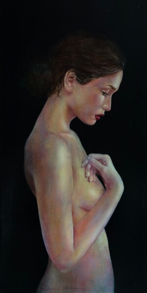 Pintura intitulada "Nude" por Barbara Ābeltiņa, Obras de arte originais, Óleo Montado em Armação em madeira