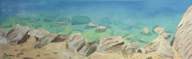 Peinture intitulée "Bord de Mer en Grèce" par Barbara B., Œuvre d'art originale, Aquarelle