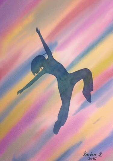 Malerei mit dem Titel "La Danseuse" von Barbara B., Original-Kunstwerk, Aquarell