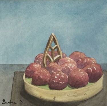Malerei mit dem Titel "Gourmandises" von Barbara B., Original-Kunstwerk, Aquarell Auf Karton montiert