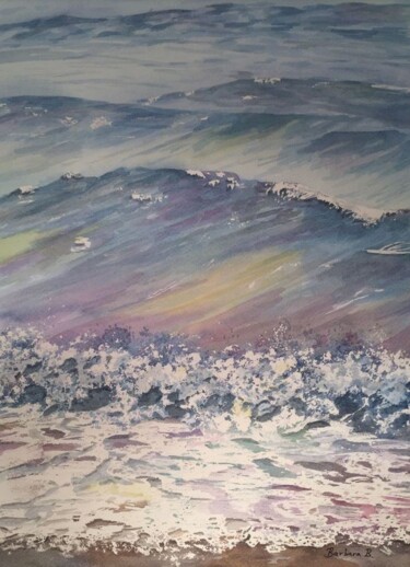 Peinture intitulée "Marée Montante" par Barbara B., Œuvre d'art originale, Aquarelle Monté sur Carton