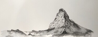 Pintura titulada "Roi des Montagnes" por Barbara B., Obra de arte original, Acuarela Montado en Cartulina