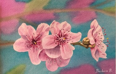 Painting titled "Sakura" by Barbara B., Original Artwork, Watercolor