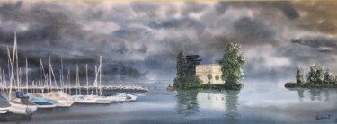 绘画 标题为“Port de Clarens” 由Barbara B., 原创艺术品, 水彩