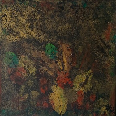 Painting titled "Golden Autumn" by Barbara Bozsa, Original Artwork, Acrylic Mounted on Wood Stretcher frame