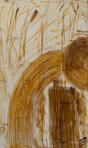 Schilderij getiteld "Lines" door Barbara Bozsa, Origineel Kunstwerk, Acryl Gemonteerd op Frame voor houten brancard