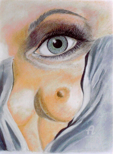 Malerei mit dem Titel "Blickpunkte" von Barbara Dominé, Original-Kunstwerk, Pastell