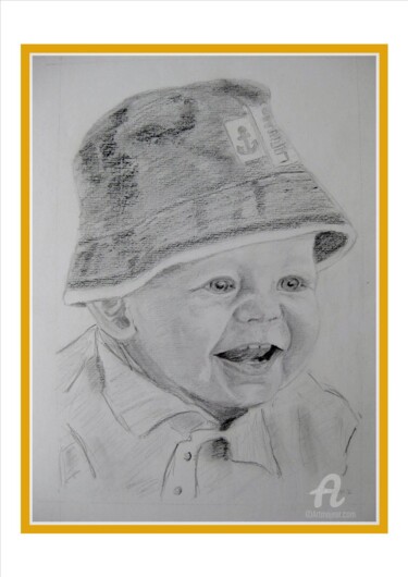 Painting titled "Paul" by Barbara Dominé, Original Artwork, Pencil