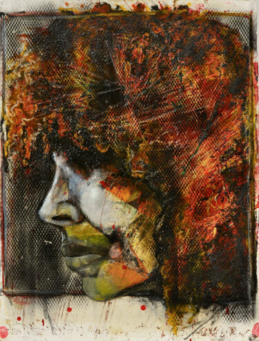 Peinture intitulée "Spirit 2" par Barbara E.Lezmy, Œuvre d'art originale, Huile Monté sur Autre panneau rigide