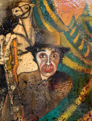 Ζωγραφική με τίτλο "Micky fait son Cirq…" από Barbara E.Lezmy, Αυθεντικά έργα τέχνης, Λάδι