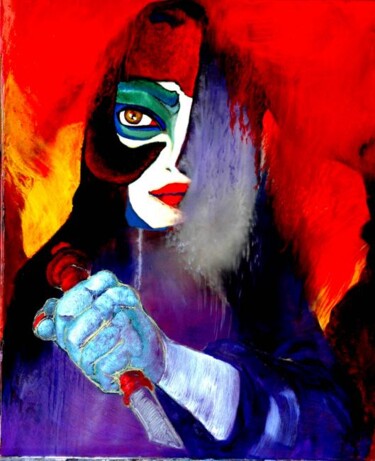 Painting titled "coup de théâtre" by Barbara E.Lezmy, Original Artwork