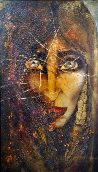 Peinture intitulée "Cicatrice" par Barbara E.Lezmy, Œuvre d'art originale