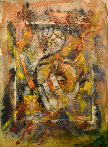 Peinture intitulée "Combustion" par Barbara E.Lezmy, Œuvre d'art originale, Huile