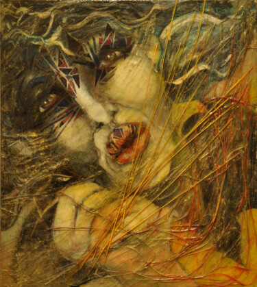 Peinture intitulée "Rash Kiss" par Barbara E.Lezmy, Œuvre d'art originale