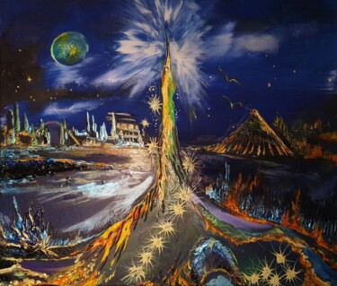Painting titled "Energy Point" by Barbara Fuhrmann, Original Artwork, Acrylic