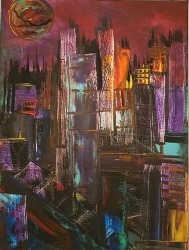 Pintura titulada "Skyline, Another Re…" por Barbara Fuhrmann, Obra de arte original, Acrílico