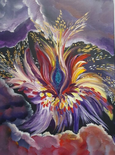 Картина под названием "Divine Lilly" - Barbara Fuhrmann, Подлинное произведение искусства, Акрил