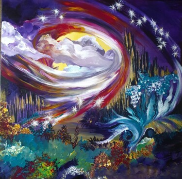 Malerei mit dem Titel "Paradise Gained" von Barbara Fuhrmann, Original-Kunstwerk, Acryl
