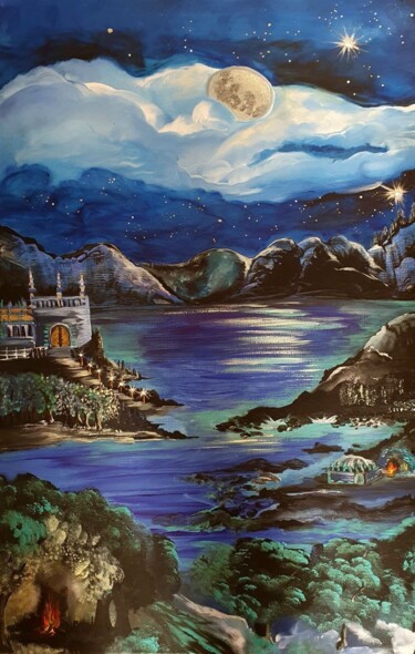 Malarstwo zatytułowany „Castle Nights” autorstwa Barbara Fuhrmann, Oryginalna praca, Akryl