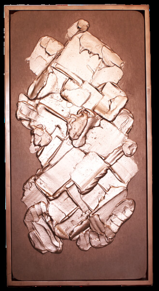 Schilderij getiteld "Hermésite" door Barbara Ganci Bouet, Origineel Kunstwerk, Gips Gemonteerd op Frame voor houten brancard