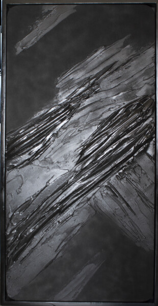 Γλυπτική με τίτλο "Blizzard" από Barbara Ganci Bouet, Αυθεντικά έργα τέχνης, Ακρυλικό Τοποθετήθηκε στο Ξύλινο πάνελ