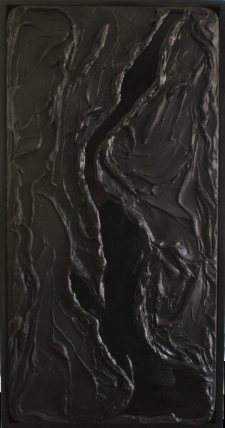 Pittura intitolato "Black river" da Barbara Ganci Bouet, Opera d'arte originale, Acrilico Montato su Pannello di legno