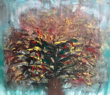 Painting titled "lumiere d'automne" by Barbara Girand, Original Artwork, Acrylic